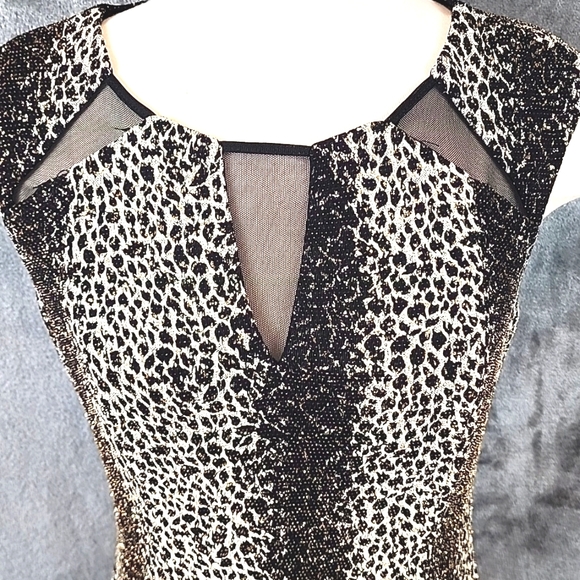 Cocktail Dress. Size 8 Scarlett. Black Tan And Gold Shimmering. Gorgeous!! - Picture 1 of 9